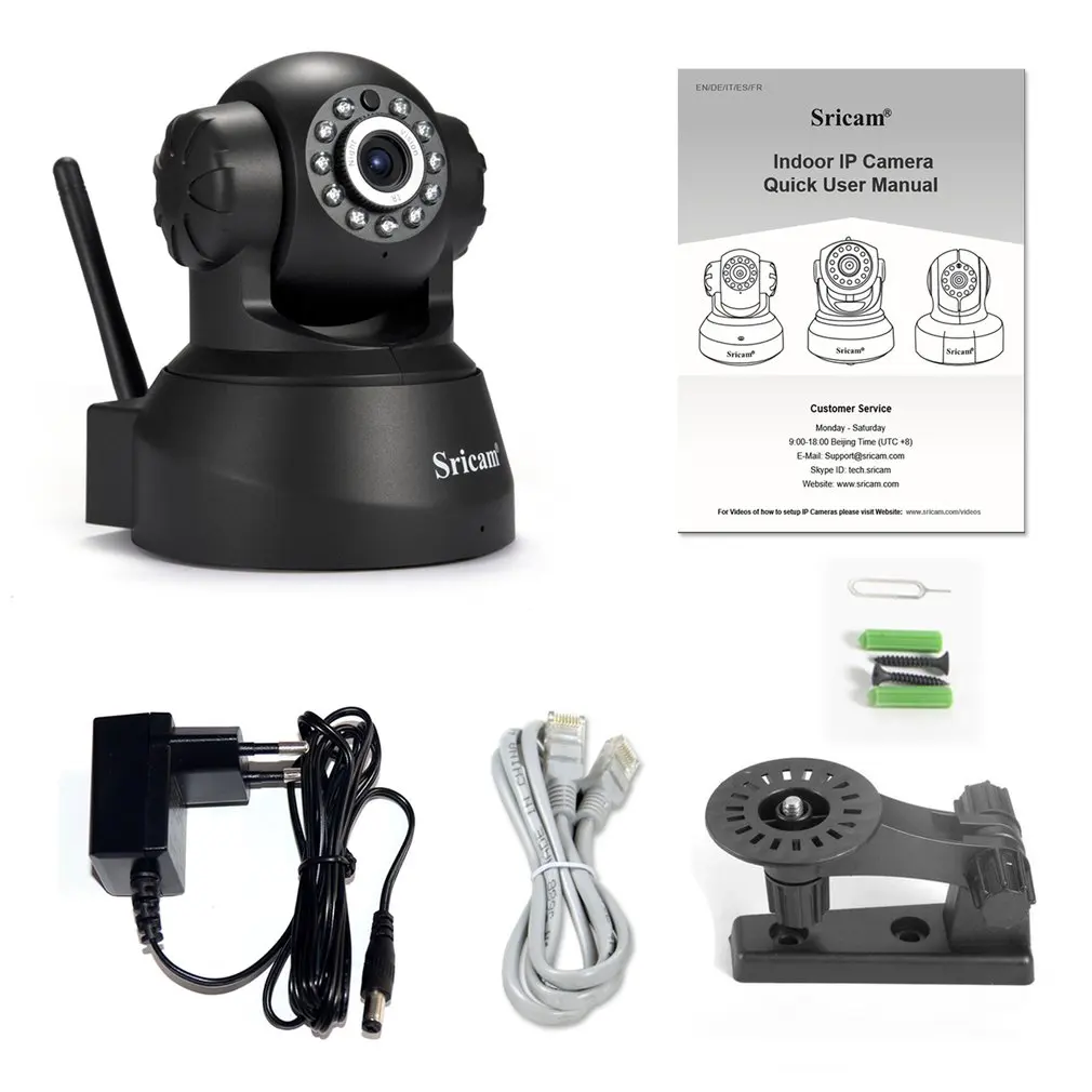 

Sricam SP012 720P Wireless IP Camera Mini Camera ONVIF Home Security Camera Wifi Pan/Tilt Surveillance P2P Baby Monitor 1.0 MP