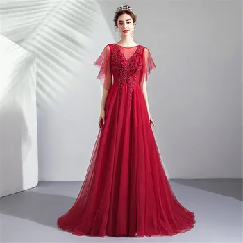 Burgundy Bandage Prom Mesh Dresses Luxury Crystals Open Back Perlen Kleid Sexy Women Formal Party Dress Applique Flower Gown
Burgundy Bandage Prom Mesh Dresses Luxury Crystals Open Back Perlen Kleid Sexy Women Formal Party Dress Applique Flower Gown