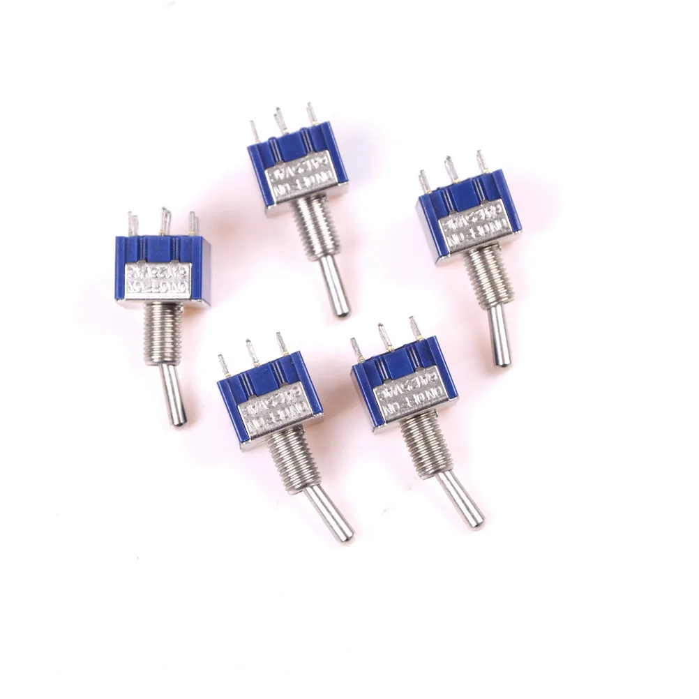 5pcs/lot Mini Toggle Switch SPDT 6A 125V AC/ 3A 250V AC Miniature Toggle Switch 3 pins On-Off-On On-Onwith Nuts and Flats
5pcs/lot Mini Toggle Switch SPDT 6A 125V AC/ 3A 250V AC Miniature Toggle Switch 3 pins On-Off-On On-Onwith Nuts and Flats