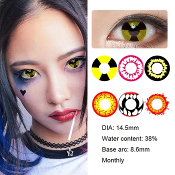 1 pair/2pcs Exclusive Cosplay Color Contact Lens For Eye Makeup Decoration Halloween Cartoon funny contact lens CE 
1 pair/2pcs Exclusive Cosplay Color Contact Lens For Eye Makeup Decoration Halloween Cartoon funny contact lens CE
