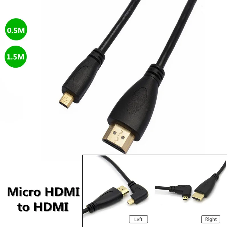 Высокоскоростной кабель HDMI Micro D 1080P с прямым углом для Sony FDR AX53 Handycam HXR NX80 AX700 HDR