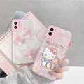 Милый чехол для телефона с рисунком Hello Kitty на заказ для Apple iphone 11 Pro Max 8 7 Plus X XS MAX SE2 XR мягкий прозрачный чехол для задней панели