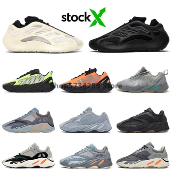 

stock x 700 Wave Runner Running Shoes Kanye West MNVN v2 v3 3M Reflective Azael Carbon Blue PHOSPHOR women mens fashion Sport