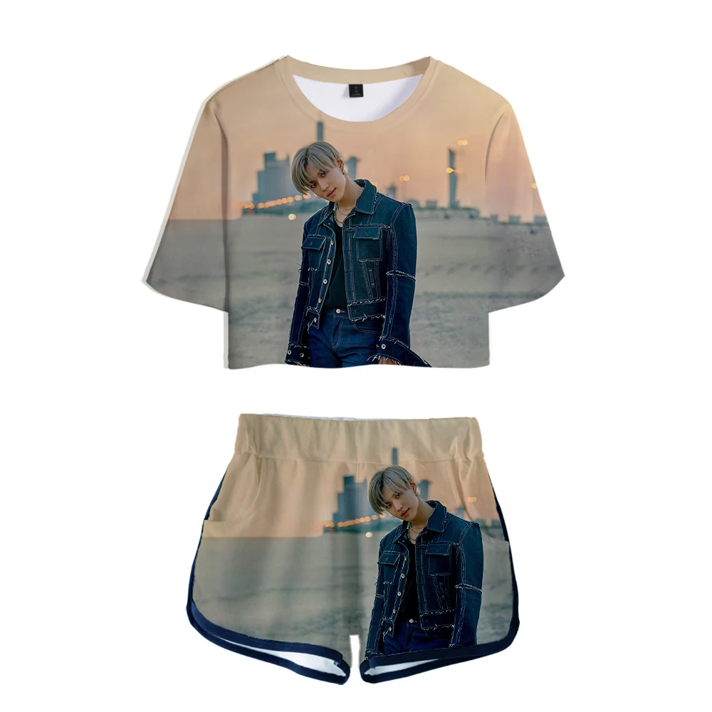 Женские комплекты из двух предметов za SuperM футболка с коротким рукавом и 3D принтом