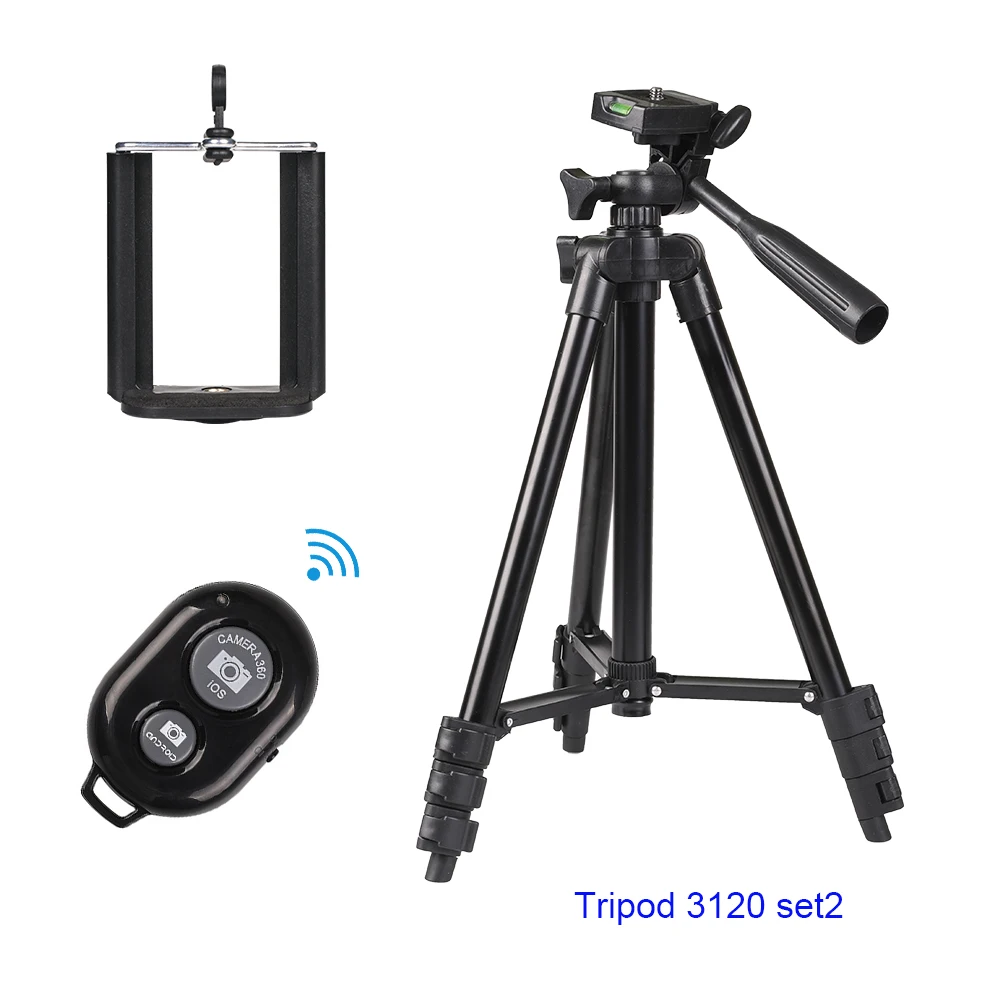 Portable Lightweight Professional Aluminium Camera Tripod 3110 / 3120 + Remote Shutter + U Clip Phone Holder For DSLR Iphone8 x
Portable Lightweight Professional Aluminium Camera Tripod 3110 / 3120 + Remote Shutter + U Clip Phone Holder For DSLR Iphone8 x