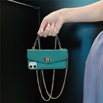 Luxurious Portable With Metal Chain Phone Cases For IPhone 11 Pro X XR XS Max Leather Phone Cover For IPhone 7 8 PLUS SE2020
Luxurious Portable With Metal Chain Phone Cases For IPhone 11 Pro X XR XS Max Leather Phone Cover For IPhone 7 8 PLUS SE2020