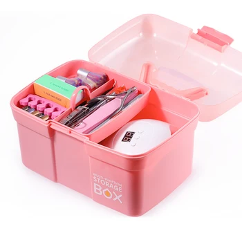 Dual Layered Handheld Nail Art Storage Box Case Large Capacity Multi-Function Portable Manicure Tools Pen File Organizer Contain
Dual Layered Handheld Nail Art Storage Box Case Large Capacity Multi-Function Portable Manicure Tools Pen File Organizer Contain