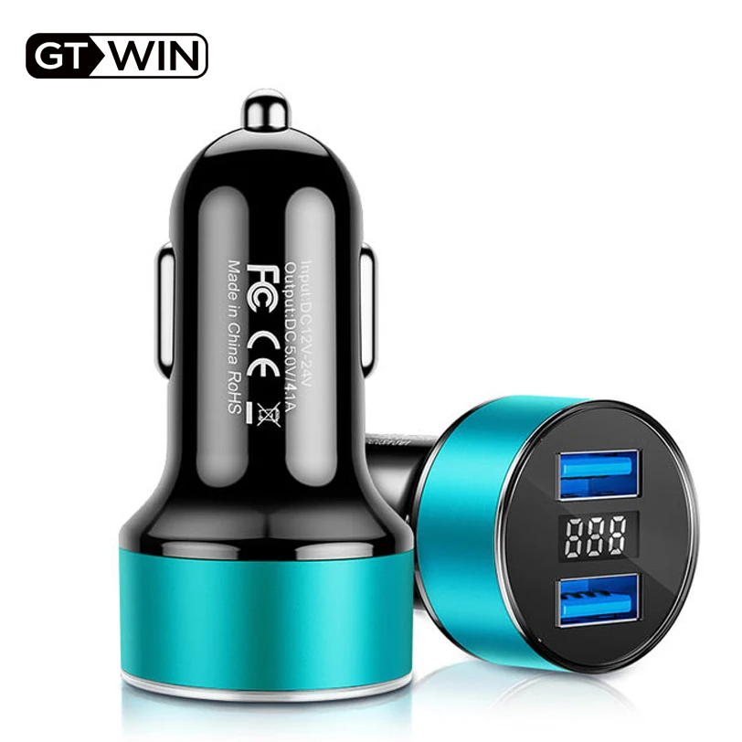 GTWIN 4.1A LED Display Dual USB Car Charger Universal Mobile Phone Car-Charger for Xiaomi Samsung S9 For iPhone11 Pro Max Tablet 
GTWIN 4.1A LED Display Dual USB Car Charger Universal Mobile Phone Car-Charger for Xiaomi Samsung S9 For iPhone11 Pro Max Tablet