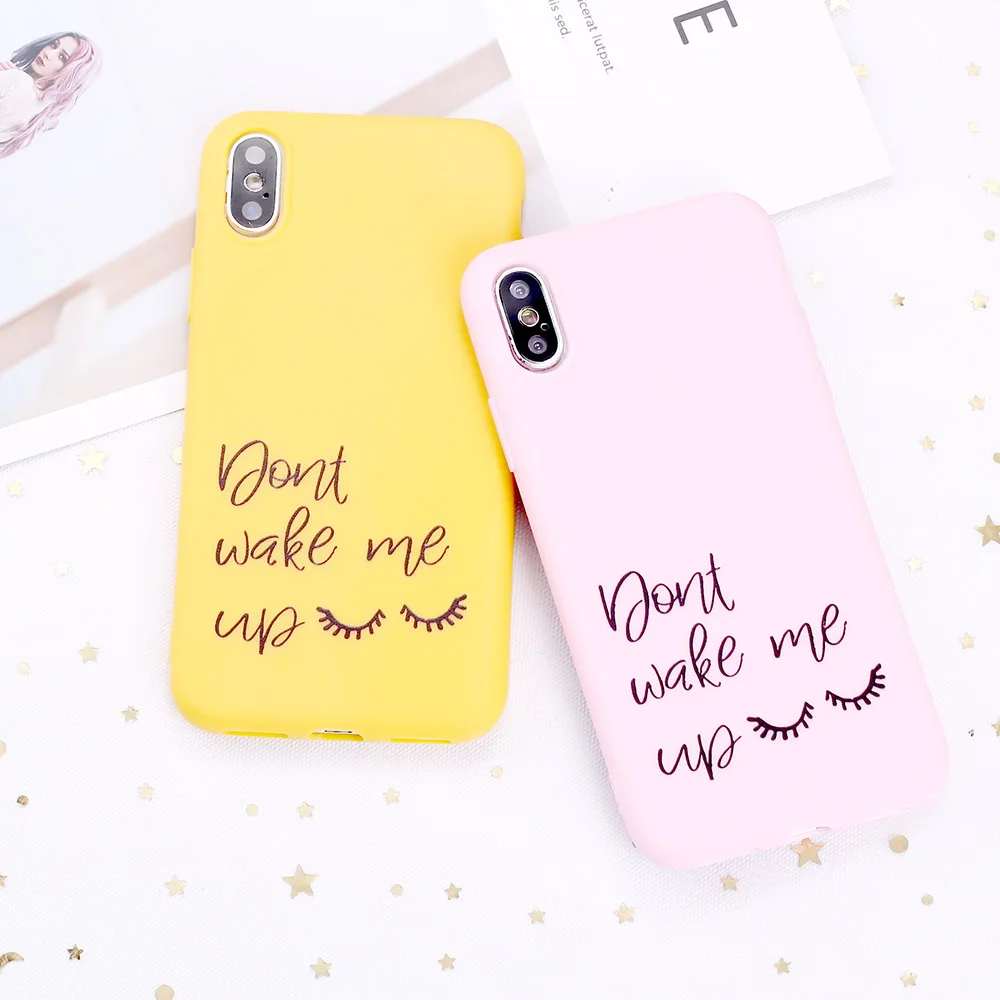 Для 12 Mini 11 Pro 8 8Plus X XR 7 7Plus XS Max 6 6S 5 Don't Wake Me Up Girl ресницы конфеты Силиконовый мягкий