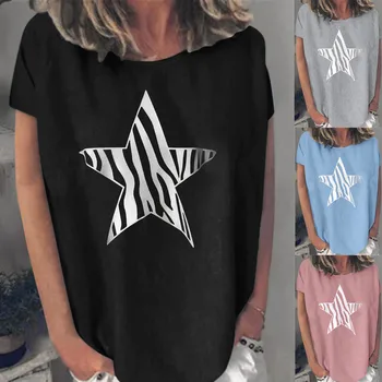 Fashion Blouse Women рубашка женская топ Summer Plus Size Loose Casual Pentagram Star Print O-Neck Short Sleeve Top Blouse
Fashion Blouse Women рубашка женская топ Summer Plus Size Loose Casual Pentagram Star Print O-Neck Short Sleeve Top Blouse