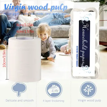 10 Rolls 4 Layer Thicken Kitchen Toilet Paper Tissue Soft Skin-friendly Portable Roll Paper Tissue Paper Roll Household Paper
10 Rolls 4 Layer Thicken Kitchen Toilet Paper Tissue Soft Skin-friendly Portable Roll Paper Tissue Paper Roll Household Paper