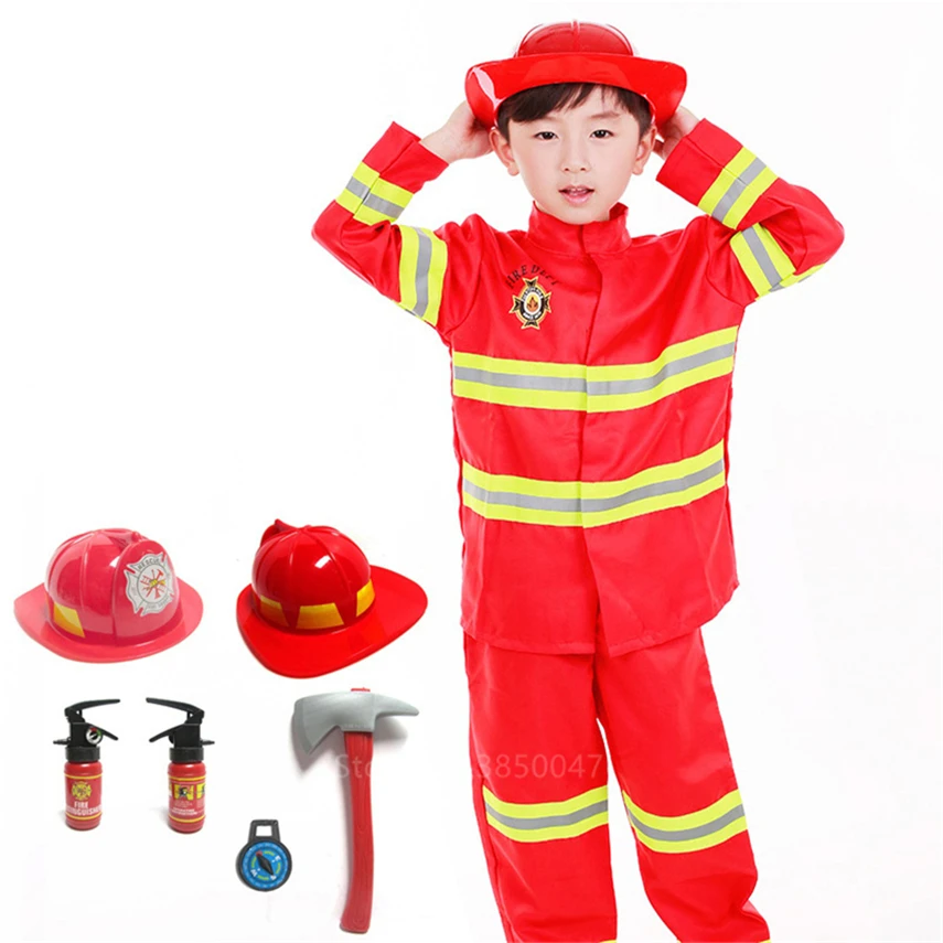 Halloween Costumes for Kids Firefighter Uniform Cosplay Festival Firemen Fire Fancy Carnival Party Roleplay Performance Clothing
Halloween Costumes for Kids Firefighter Uniform Cosplay Festival Firemen Fire Fancy Carnival Party Roleplay Performance Clothing