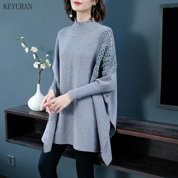 2020 Autumn And Winter New Loose Turtleneck Sweater Coat Women's Pullover Bawing Sleeve Thick Wool Wrap Poncho Beading Cloak Top
2020 Autumn And Winter New Loose Turtleneck Sweater Coat Women's Pullover Bawing Sleeve Thick Wool Wrap Poncho Beading Cloak Top
