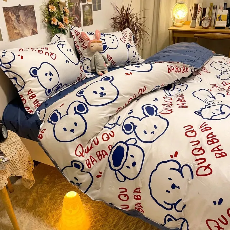 Kids Bedding Set with Bed Linen Sheet Plaid Duvet Cover Pillowcase Single Double Queen Size Cute Cartoon Home Textile Bedclothes
Kids Bedding Set with Bed Linen Sheet Plaid Duvet Cover Pillowcase Single Double Queen Size Cute Cartoon Home Textile Bedclothes