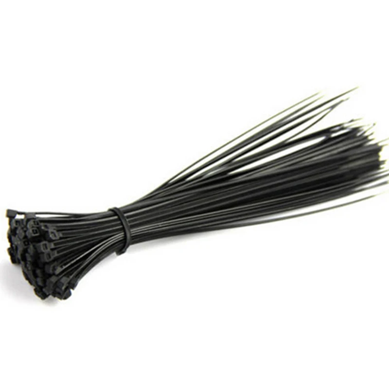 

Black 2.5 100mm Nylon Plastic Network Cable Wire Zip Tie Cord Strap Plastic Trim Wrap Cable Loop Ties Wire Self-Locking 100 PC