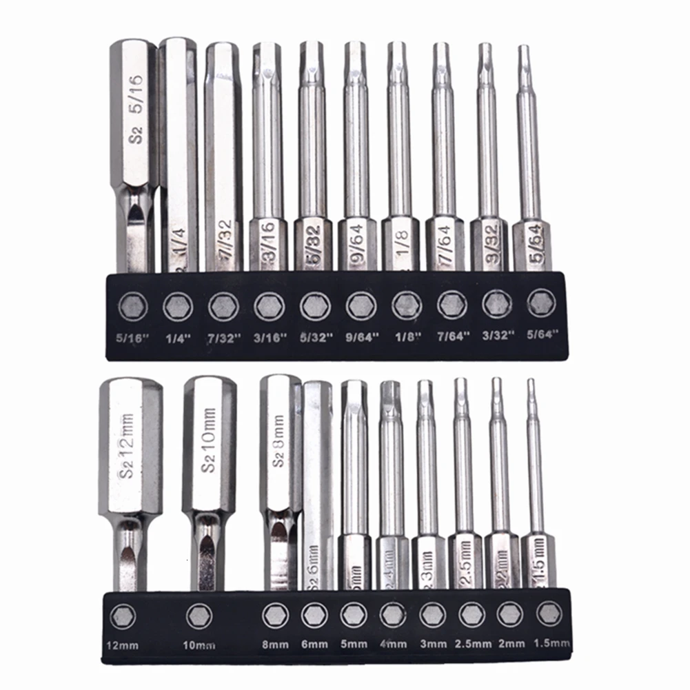 20pcs Magnetic Hexagon Screwdriver Bits Set 1/4" Hex Shank Screw Drivers Bit Set For Power Tools 5/64 3/32 7/64 1/8 9/64 5/32
20pcs Magnetic Hexagon Screwdriver Bits Set 1/4" Hex Shank Screw Drivers Bit Set For Power Tools 5/64 3/32 7/64 1/8 9/64 5/32