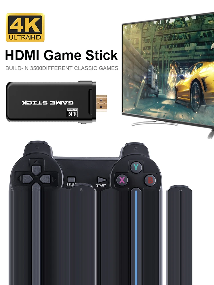 New 4K Games USB Wireless Console 3500 Classic Game Stick Video Game Console 8 Bit Mini Retro Controller HDMI Output Dual Player
New 4K Games USB Wireless Console 3500 Classic Game Stick Video Game Console 8 Bit Mini Retro Controller HDMI Output Dual Player