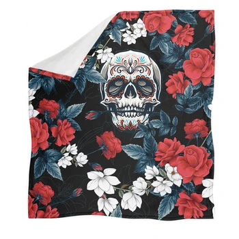 Horror Halloween Skull Head Rose Printed Plush Throw Blanket Bedspread Kid Girl Sherpa Blanket Travel Sofa Blanket
Horror Halloween Skull Head Rose Printed Plush Throw Blanket Bedspread Kid Girl Sherpa Blanket Travel Sofa Blanket