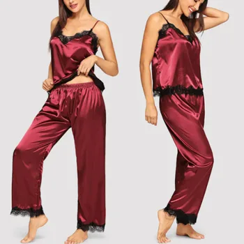 New Elegant Fashion Womens Lady Silk Satin Casual Sleepwear Babydoll Sexy Lingerie Women Nightwear Long Pyjamas Set
New Elegant Fashion Womens Lady Silk Satin Casual Sleepwear Babydoll Sexy Lingerie Women Nightwear Long Pyjamas Set