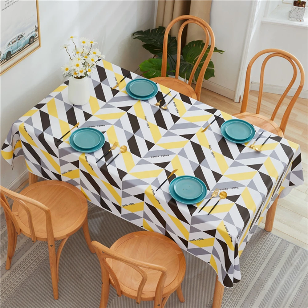 Silicone Rectangular Tablecloths for Table Cloth Black Yellow Geometry Waterproof Oilcloth Decor Cover Anti-stain PVC Tablecloth
Silicone Rectangular Tablecloths for Table Cloth Black Yellow Geometry Waterproof Oilcloth Decor Cover Anti-stain PVC Tablecloth