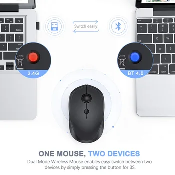 Bluetooth Wireless Mouse 2.4GHz Duals Mode with USB Receiver 3 Adjustable DPI Level for Computer LHB99
Bluetooth Wireless Mouse 2.4GHz Duals Mode with USB Receiver 3 Adjustable DPI Level for Computer LHB99