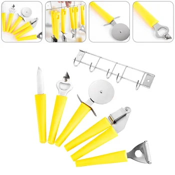 1 Set Plastic Handle Premium Cooking Staninless Kitchen Knives Peeler Pizza Wheel Garlic Presser Bottle Opener
1 Set Plastic Handle Premium Cooking Staninless Kitchen Knives Peeler Pizza Wheel Garlic Presser Bottle Opener