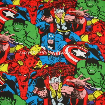 105cm Width Marvel Super Hero Comic Pack Cotton Fabric for Boy Clothes Curtain Hometextile Cushion Cover DIY-BK711
105cm Width Marvel Super Hero Comic Pack Cotton Fabric for Boy Clothes Curtain Hometextile Cushion Cover DIY-BK711