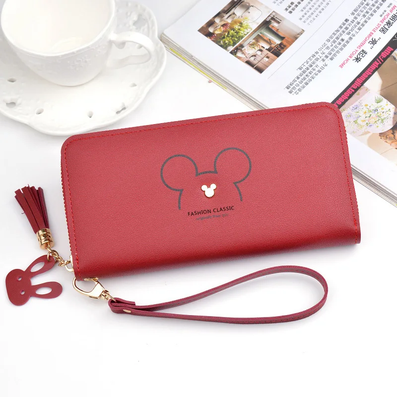 Disney Mickey mouse big cute wallet lady long zipper tassel key coin purse student small mini wallet Minnie card holder Clutch
Disney Mickey mouse big cute wallet lady long zipper tassel key coin purse student small mini wallet Minnie card holder Clutch