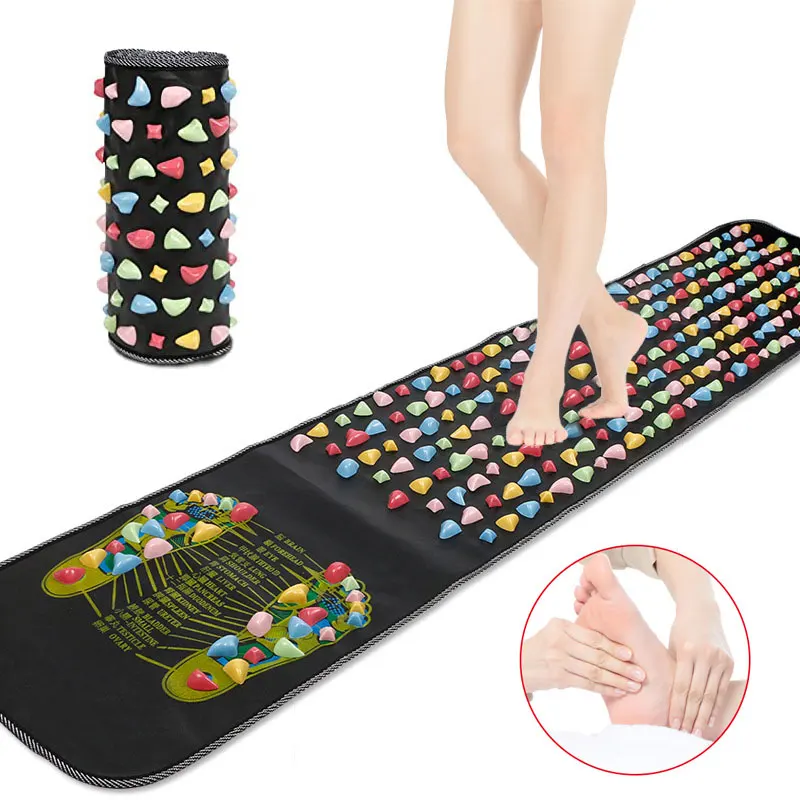 

Chinese Foot Acupressure Massager Mat Feet Relaxation Pain Relieve Points Reflexology Walk Stone Physiotherapy Health Care