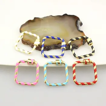 24mm 10pcs/lot Colorful enamel screw clasp charm,square clasp charm,necklace/bracelet jewelry component clasp wholesale 
24mm 10pcs/lot Colorful enamel screw clasp charm,square clasp charm,necklace/bracelet jewelry component clasp wholesale