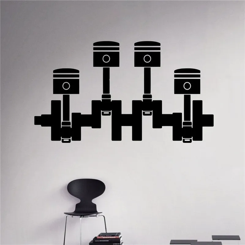 

Motor Pistons Wall Decal Engine Car Vinyl Sticker Home Interior Garage Decor Removable Decor Wall Art Custom Decals