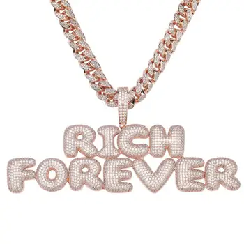 Custom Bubble Letter Name Pendants Cubic Zirconia Paved Bling Iced Out Alphabet Necklaces with rope chain for Men women jewelry
Custom Bubble Letter Name Pendants Cubic Zirconia Paved Bling Iced Out Alphabet Necklaces with rope chain for Men women jewelry