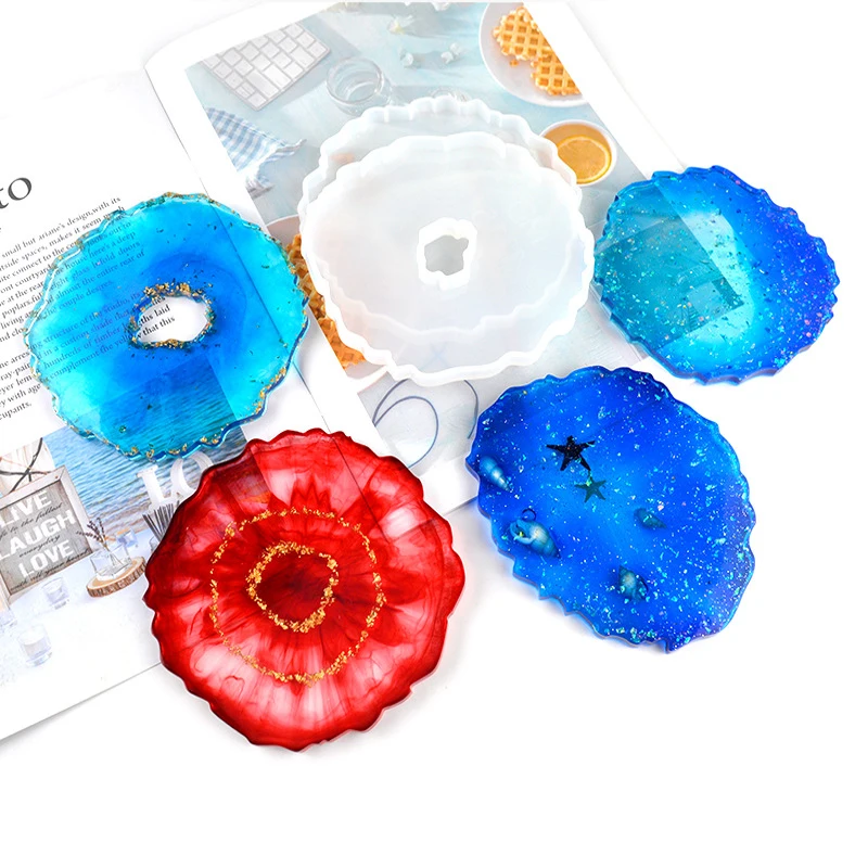 Economical Agate Coasters Resin Casting Mold Silicone Jewelry Making Epoxy Mould Craft Tools ds99 | Дом и сад