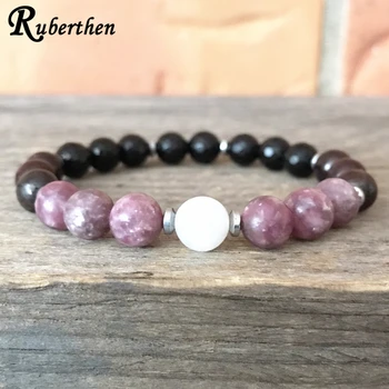 Ruberthen 8 MM Natural Lepidolite Moonstone Bracelet Black Tourmaline Bracelet High Quality Heart Chakra Meditation Jewelry
Ruberthen 8 MM Natural Lepidolite Moonstone Bracelet Black Tourmaline Bracelet High Quality Heart Chakra Meditation Jewelry