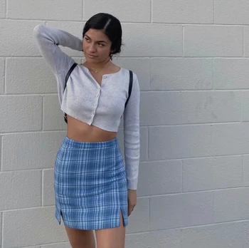 Sexy High Waist Blue Plaid Skirts Womens Vintage Kawaii Pencil Skirts Womens Plaid Mini Skirt Summer Sweet Korean Faldas Mujer
Sexy High Waist Blue Plaid Skirts Womens Vintage Kawaii Pencil Skirts Womens Plaid Mini Skirt Summer Sweet Korean Faldas Mujer