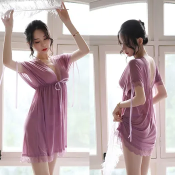 Nightclub intimate Wear Sexy Babydoll with Thong Women Sleepwear Backless Mesh Lace Fabric Wedding Use Young Girl Nightdress
Nightclub intimate Wear Sexy Babydoll with Thong Women Sleepwear Backless Mesh Lace Fabric Wedding Use Young Girl Nightdress