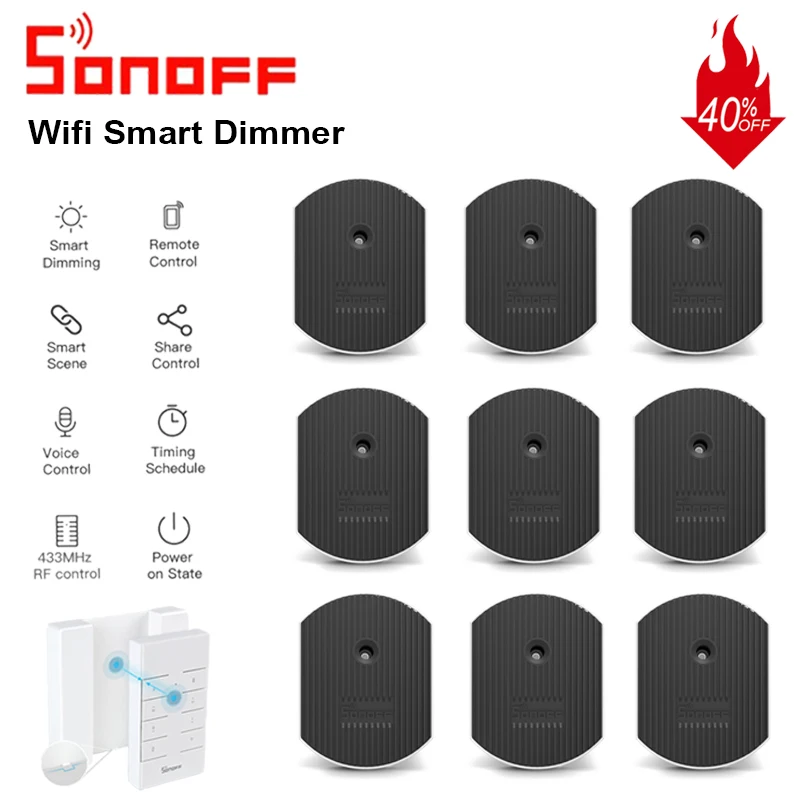 

Sonoff D1 Smart Dimmer Switch Wifi Switch Module 433Mhz RF Remote Voice Control Light Adjust via eWeLink APP Alexa Google Home