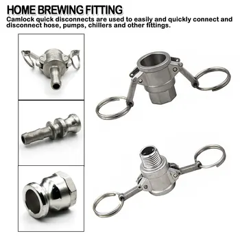 304 Stainless Steel Camlock Fitting Adapter Barb Camlock Quick Disconnect For Home brewing Hose Pumps Fittings
304 Stainless Steel Camlock Fitting Adapter Barb Camlock Quick Disconnect For Home brewing Hose Pumps Fittings