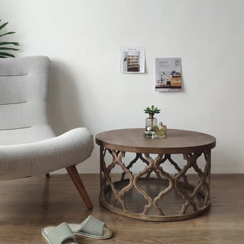 Coffee tables American countryretro round hollow large coffee table for living room
Coffee tables American countryretro round hollow large coffee table for living room