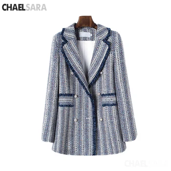 Spring/Autumn female casual jacket coat loose coat Striped Tweed coat jacket lapel thick jacket
Spring/Autumn female casual jacket coat loose coat Striped Tweed coat jacket lapel thick jacket