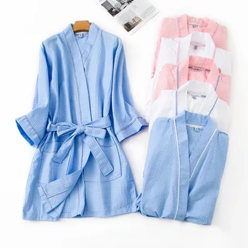 Spring/Summer Thin Bathrobe 100%Cotton Waffle Bathrobe Men/Women Pyjamas Large Size Loose Nightgown Long-Sleeved V-Neck Robes
Spring/Summer Thin Bathrobe 100%Cotton Waffle Bathrobe Men/Women Pyjamas Large Size Loose Nightgown Long-Sleeved V-Neck Robes