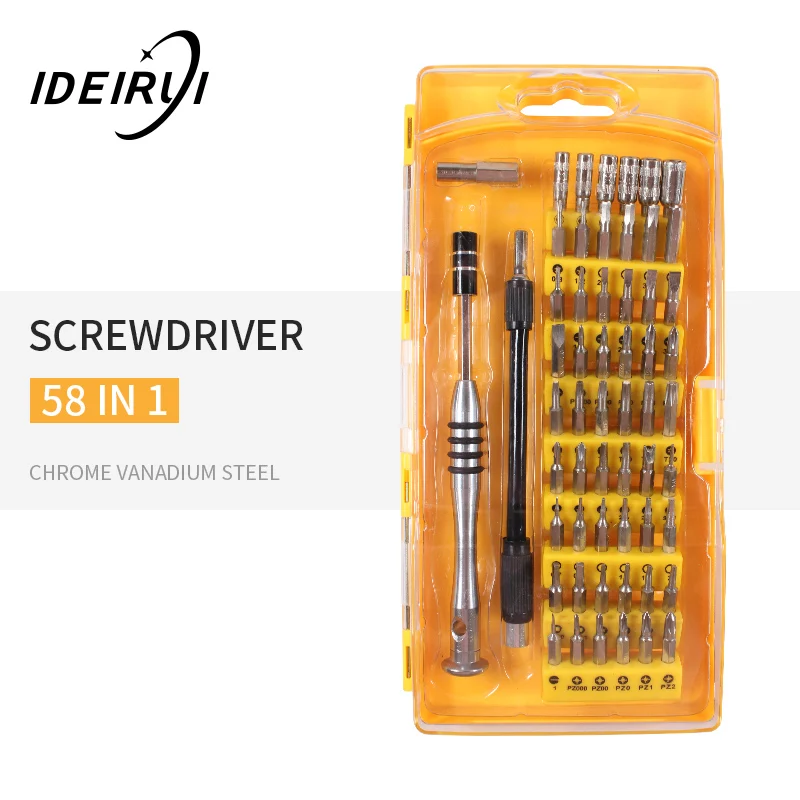 58 in 1 Magnetic Screwdriver Set Precision Screw Driver Repair Tools Screwdrivers for Phone PC with Tweezer or Flexible Rod
58 in 1 Magnetic Screwdriver Set Precision Screw Driver Repair Tools Screwdrivers for Phone PC with Tweezer or Flexible Rod