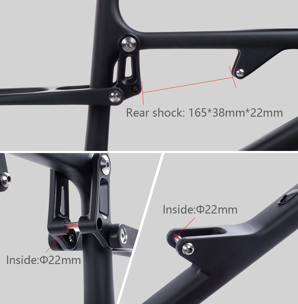 Sale BXT Newest 29er UD Carbon MTB Full Suspension Cross Country no logo  BSA Rear shock 165*38mm*22mm Mountain Bike Frame 7