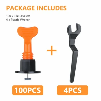 100 Pcs/Pack Tile Levelers With Plastic Wrenches Reusable Anti-Lippage Tile Leveling System Positioning T-lock Tool
100 Pcs/Pack Tile Levelers With Plastic Wrenches Reusable Anti-Lippage Tile Leveling System Positioning T-lock Tool