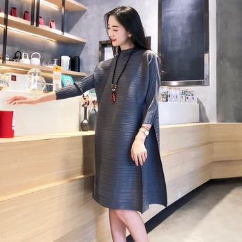 Pleated Dress women's large, loose, high-end, lady's style, medium length, 2019 popular skirt 
Pleated Dress women's large, loose, high-end, lady's style, medium length, 2019 popular skirt