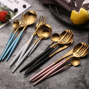 Tableware set Dinnerware Set 304 Stainless Steel Steak Knife Fork Set Coffee Spoon Teaspoon Flatware Tableware Kitchen tools
Tableware set Dinnerware Set 304 Stainless Steel Steak Knife Fork Set Coffee Spoon Teaspoon Flatware Tableware Kitchen tools