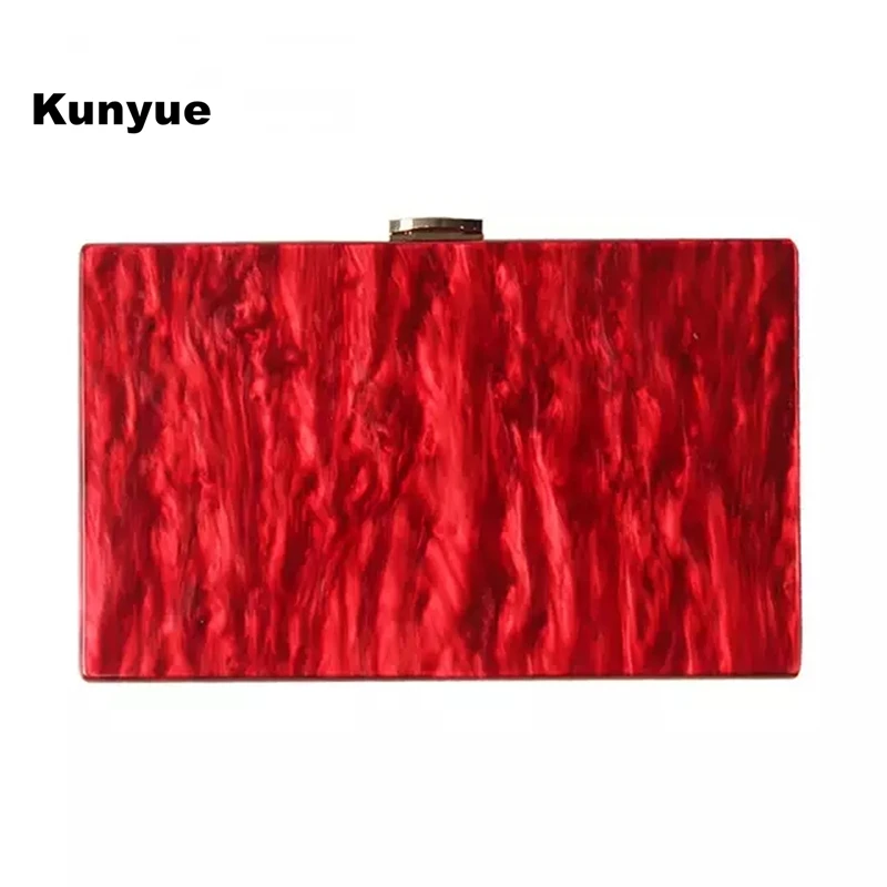 

Brand Designer New Solid Handbag Cute Pure Red Evening Bag Stylish Pearly Shoulder Bag Clutch Purse Party Prom Box Messenger Bag
