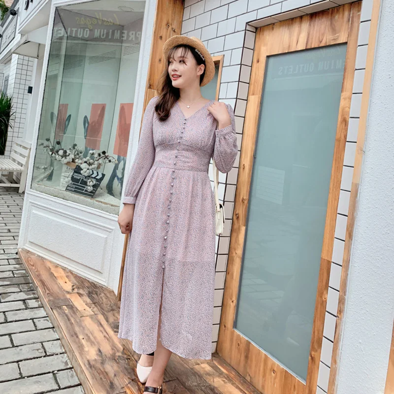 Women's Garden Vintage Retro Flowers Dress Plus Size Floral V-neck Frock With Split Buttons Small Female Purple Dress Vestidos
Women's Garden Vintage Retro Flowers Dress Plus Size Floral V-neck Frock With Split Buttons Small Female Purple Dress Vestidos