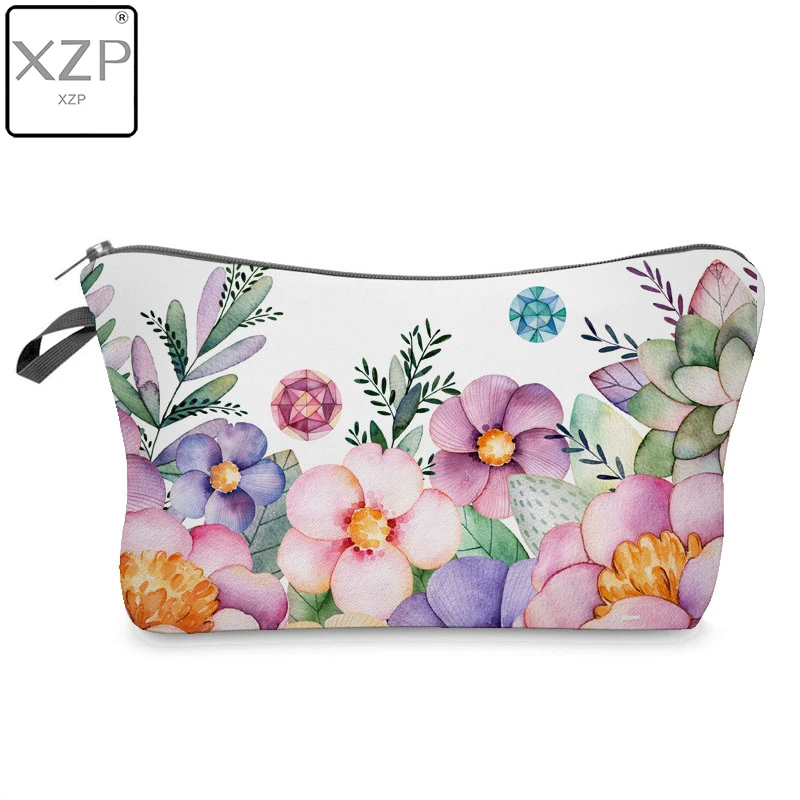 Косметичка XZP сумочка для косметики с цветочным 3D принтом Женский брендовый