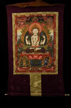 Home Decor 51" Tibet Buddhism Temple Silk Cloth Natural pigments Hand Painted Four-armed Guanyin Bodhisattva Thangka Tangka
Home Decor 51" Tibet Buddhism Temple Silk Cloth Natural pigments Hand Painted Four-armed Guanyin Bodhisattva Thangka Tangka